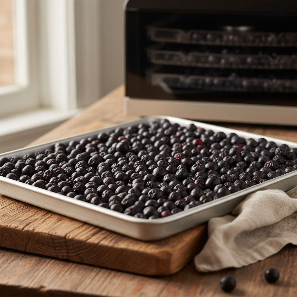 Aroniabeeren trocknen (Dörrautomat) – Aronia-Rezept